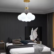 Lustre MODERNE, type Pendule, LOFT Bagliore, Globe, 7xG9, Hauteur Ajustable, Or