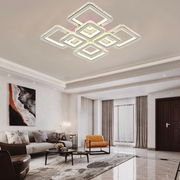 Lustra LED cu telecomanda si cristal LEILA 175W, 8 Patrate, lumina Rece/Calda/Neutra, Dimabila, Alb Crom Lucios Lustre LED cu Telecomanda Default Title Alessandro Design