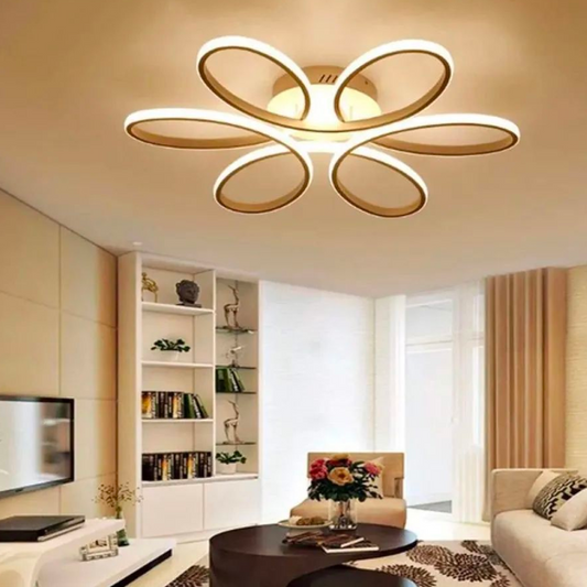 Lustre LED avec télécommande ELIZA, 63W, Lumière Froide/Chaude/Neutre, Dimmable, Blanc