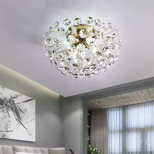 MINUE Lustre en cristal, 4x G9, diamètre 35 cm, or brillant