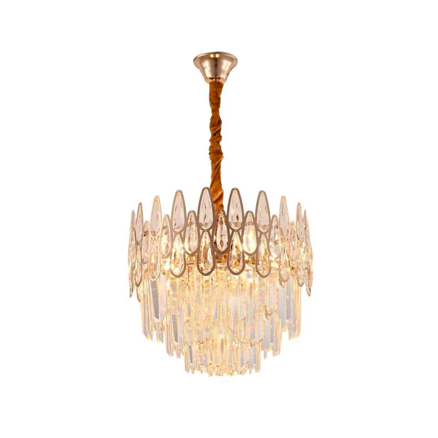 Lustre en cristal ALHAMBRA Petito 3x E14, diamètre 30cm, or brillant, hauteur réglable