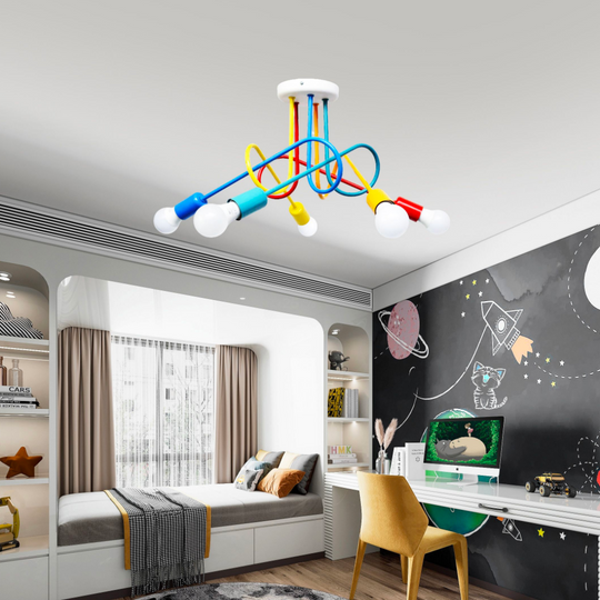 Lustre MINIMALISTE, avec Bras, ANGIOLO, Undulata, 5xE27, Lustres pour Enfants Multicolores Titre par Défaut Alessandro Design