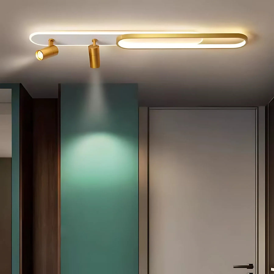 Lustre LED avec projecteur orientable FISSO Camilla, 66W, Lumière Froide/Chaude/Neutre, Or Brillant