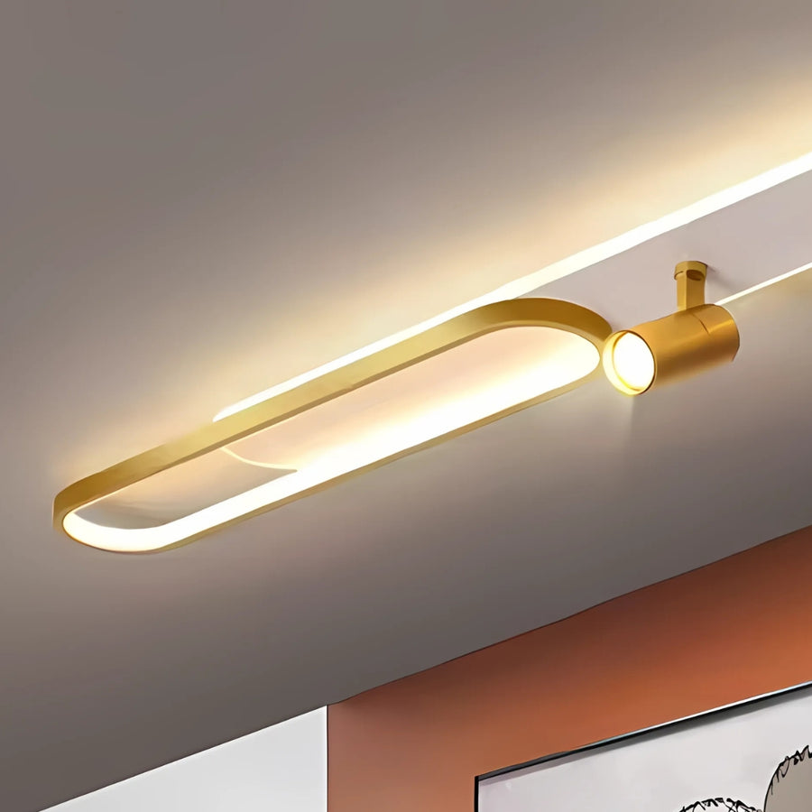 Lustre LED avec projecteur orientable FISSO Camilla, 66W, Lumière Froide/Chaude/Neutre, Or Brillant