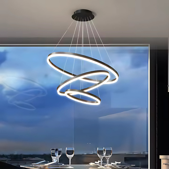 Lustre suspendu LED PAGANO 95W, Lumière Froide/Chaude/Neutre, Noir, Lustres Modernes à Hauteur Réglable Titre par Défaut Alessandro Design