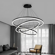 Lustre suspendu LED PAGANO 95W, Lumière Froide/Chaude/Neutre, Noir, Hauteur Réglable