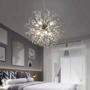 Lustre en cristal de Schönbrunn, 9x G9, diamètre 49 cm, argent brillant, hauteur réglable