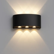 Applique murale d'extérieur LED Ellis, 6 W, 6 sources lumineuses, lumière chaude, noir