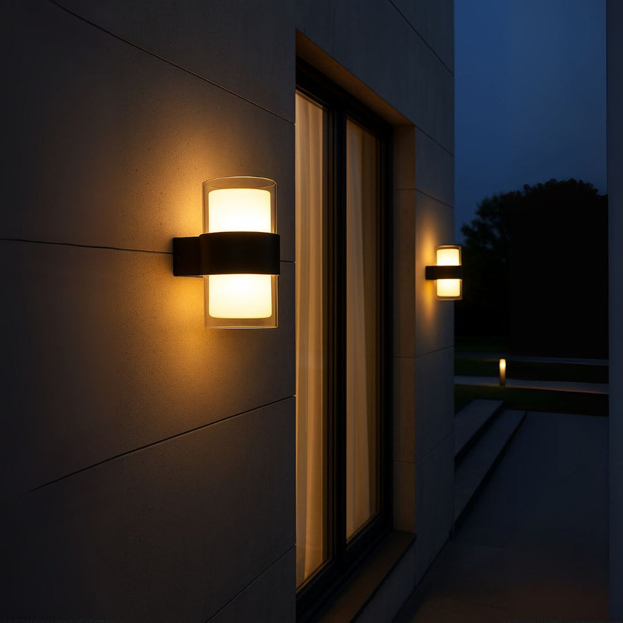 Applique d'extérieur LED MIRA, 2 sources lumineuses, Lumière chaude, Noir