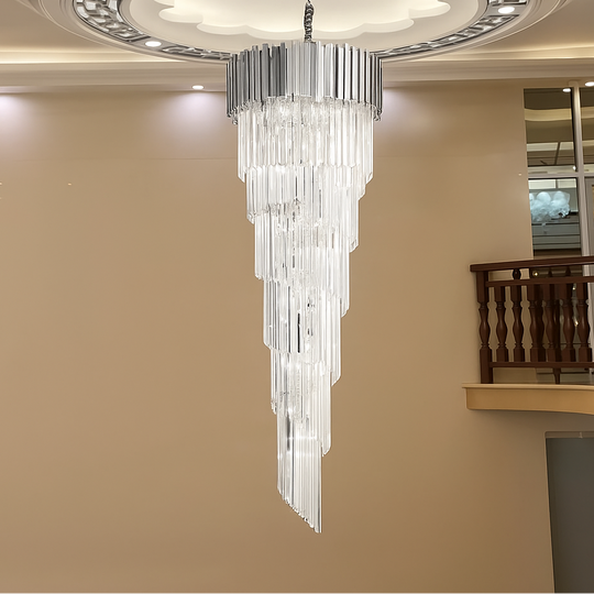 Candélabre en cristal BLOIS Ascendere E14, diamètre 60 cm, argent, hauteur réglable Candélabre en cristal Titre par défaut Alessandro Design