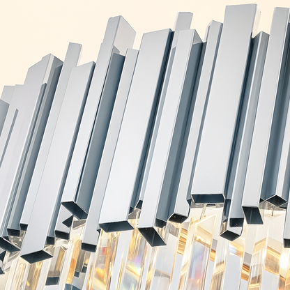 Lustre en cristal BLOIS Ascender E14, diamètre 60 cm, argent, hauteur réglable