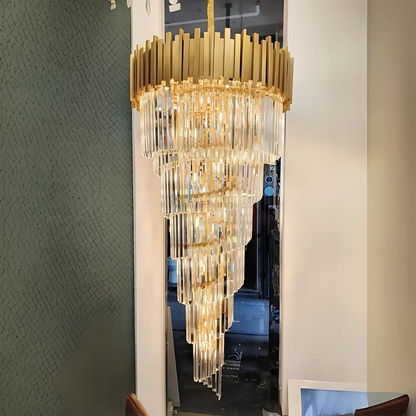 Lustre en cristal BLOIS Ascender E14, diamètre 60 cm, doré, hauteur réglable