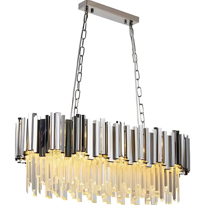 BLOIS Regalis Lustre en cristal 10xE14, diamètre 80 cm, argent, hauteur réglable