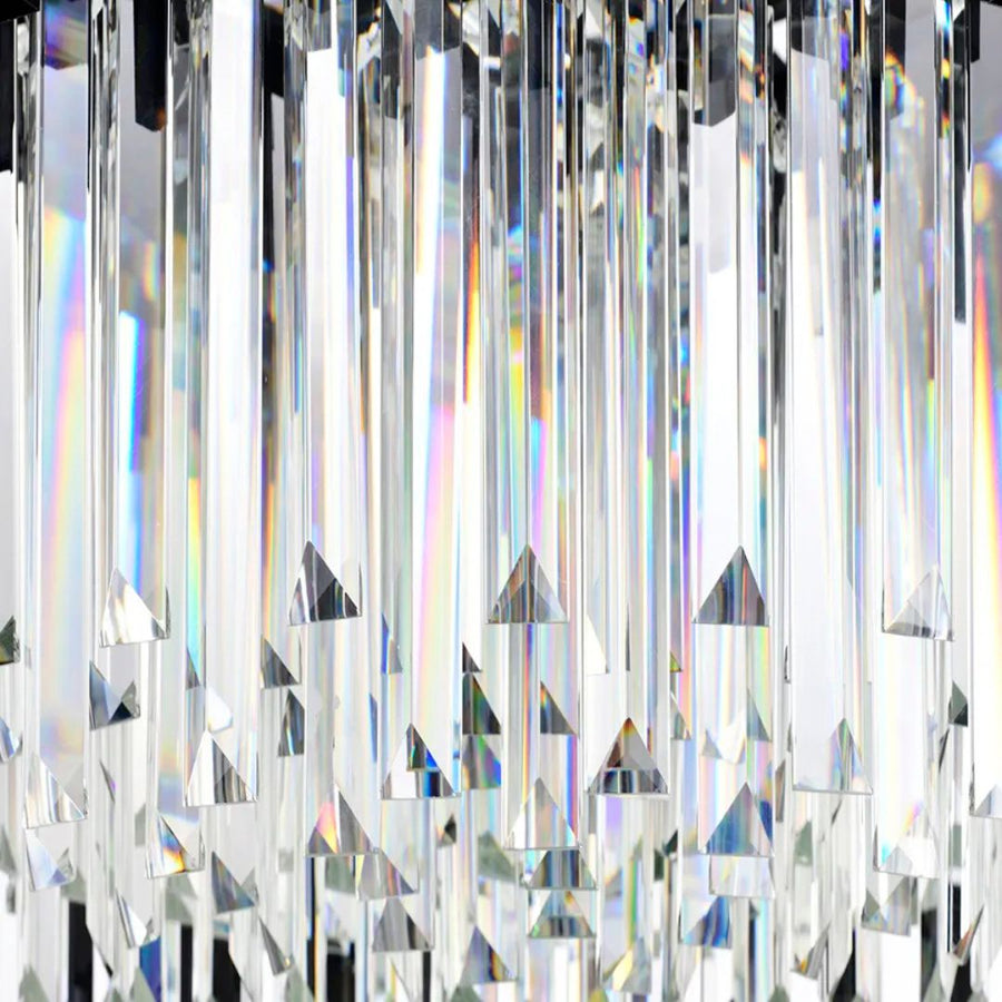 BLOIS Lustre Cristal 10x E27 Noir Or