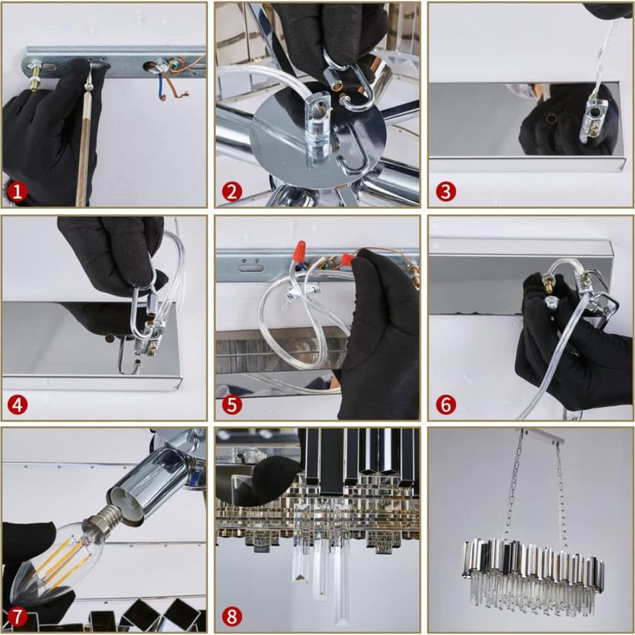 BLOIS Regalis Lustre en cristal 10xE14, diamètre 80 cm, argent, hauteur réglable