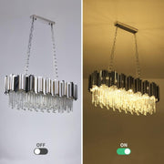 BLOIS Regalis Lustre en cristal 10xE14, diamètre 80 cm, argent, hauteur réglable