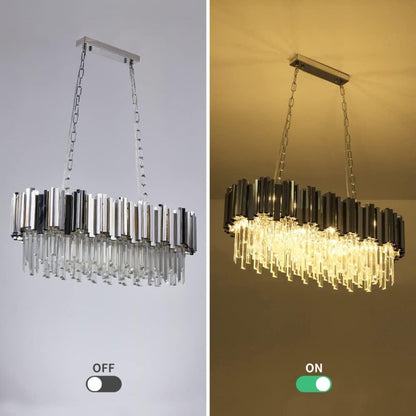 BLOIS Regalis Lustre en cristal 10xE14, diamètre 80 cm, argent, hauteur réglable