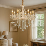 SANSSOUCI Magno Lustre en cristal, 8xE14, diamètre 70 cm, blanc