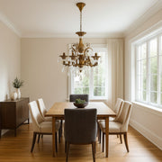 SANSSOUCI Magno Lustre en cristal, 6xE14, diamètre 60 cm, laiton antique