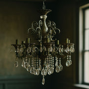 SANSSOUCI Magno Lustre en cristal, 8xE14, diamètre 65 cm, laiton antique