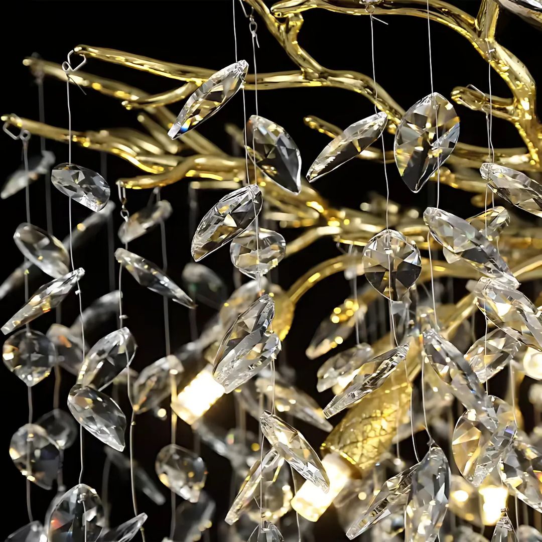 Candelabru Cristal WALTZ Rhapsody, 6xG9, Auriu, Diametru 45cm, Inaltime Reglabila Candelabre Cristal Default Title Alessandro Design
