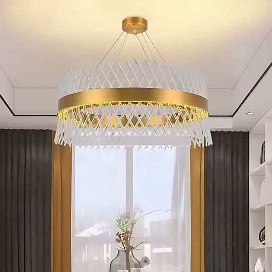 Lustre en Cristal ALHAMBRA Nobile, LED, 52W, diamètre 40cm, lumière chaude/froide/neutre, variable, hauteur réglable, lustre LED doré avec télécommande Titre par défaut Alessandro Design