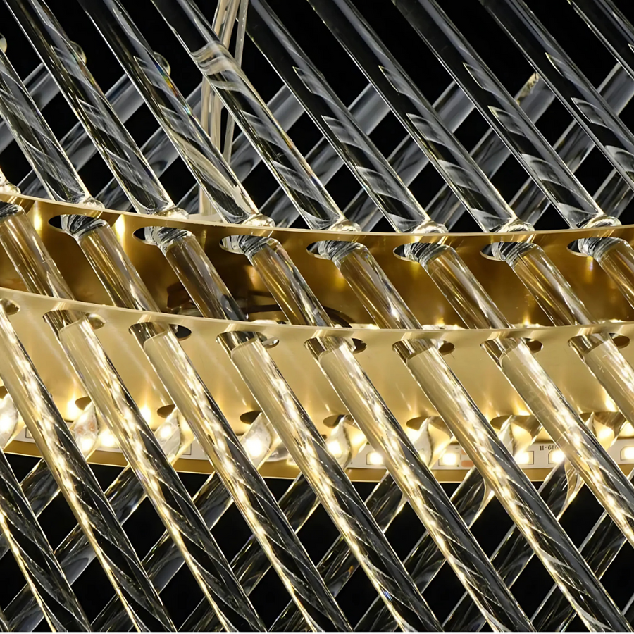 Lustre en cristal ALHAMBRA Eleganza, LED, 71W, diamètre 49cm, lumière chaude/froide/neutre, variable, hauteur réglable, doré