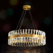 CASERTA Lustre LED avec télécommande, 95 W, variable, diamètre 80 cm, doré