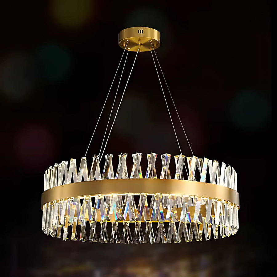 CASERTA Lustre LED avec télécommande, 95 W, variable, diamètre 80 cm, doré