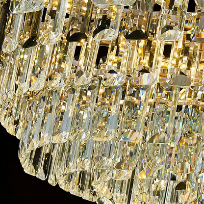 Lustre en cristal FONTAINEBLEAU Supremo, 15x E14, diamètre 75cm, doré, hauteur réglable