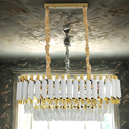 VERSAILLES Lustre en cristal Regalis, diamètre 80 cm, 10xE14, blanc, hauteur réglable