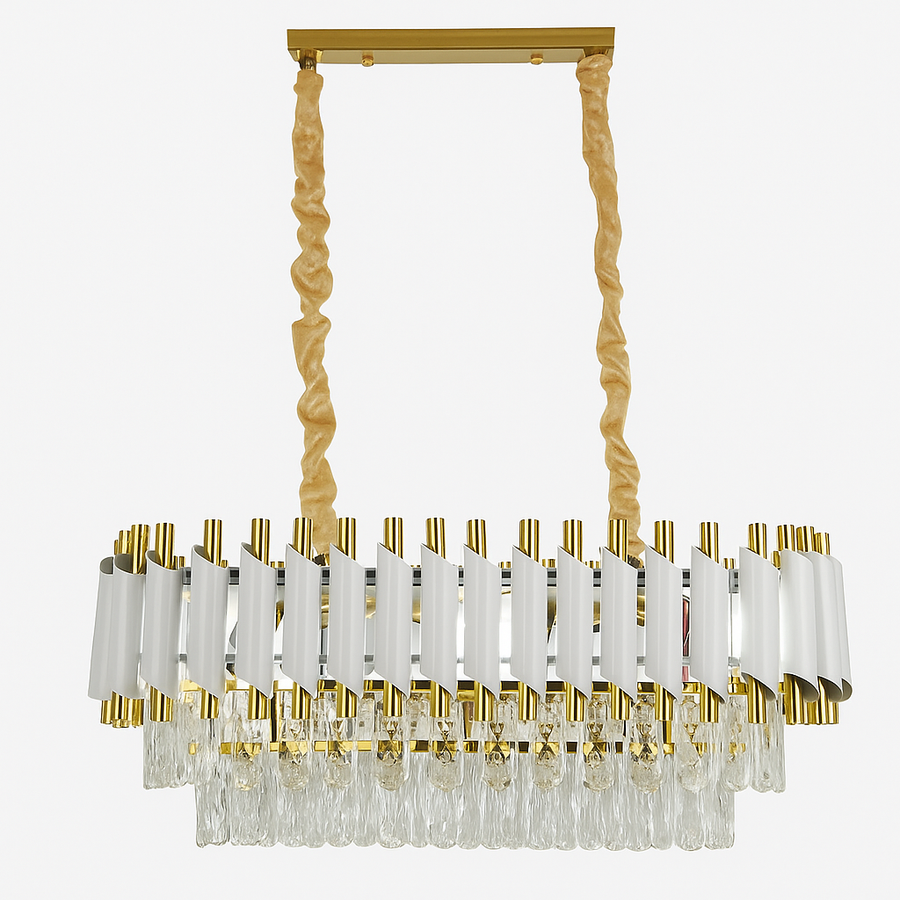 VERSAILLES Lustre en cristal Regalis, diamètre 80 cm, 10xE14, blanc, hauteur réglable