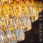 Lustre en cristal VERSAILLES Elegance 8x E14, diamètre 49cm, doré, hauteur réglable