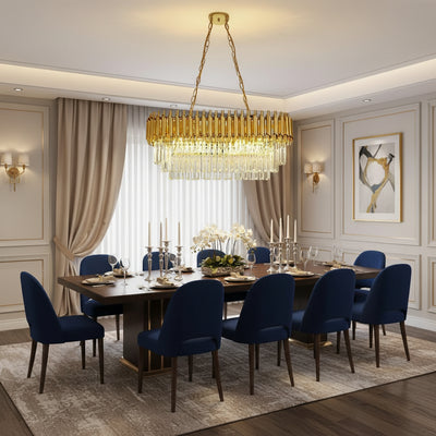 Lustre en cristal VERSAILLES Regalis 10xE14, diamètre 80cm, doré, hauteur réglable