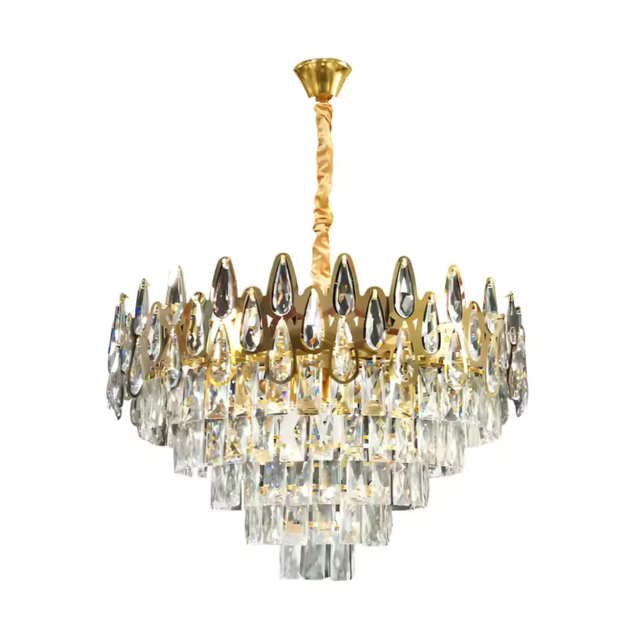 Lustre en cristal ALHAMBRA Elegance 8x E14, diamètre 49cm, or brillant, hauteur réglable