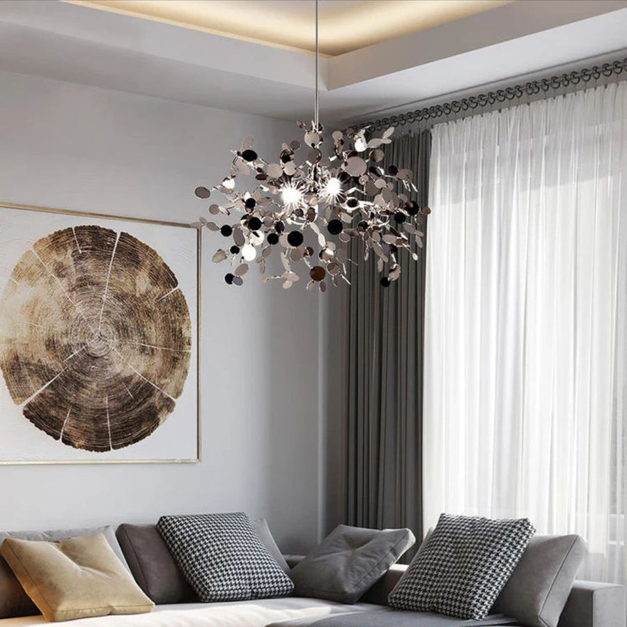 Lustre moderne, CAPRICIO Allegro, 2xE14, diamètre 40 cm, chrome brillant, hauteur réglable