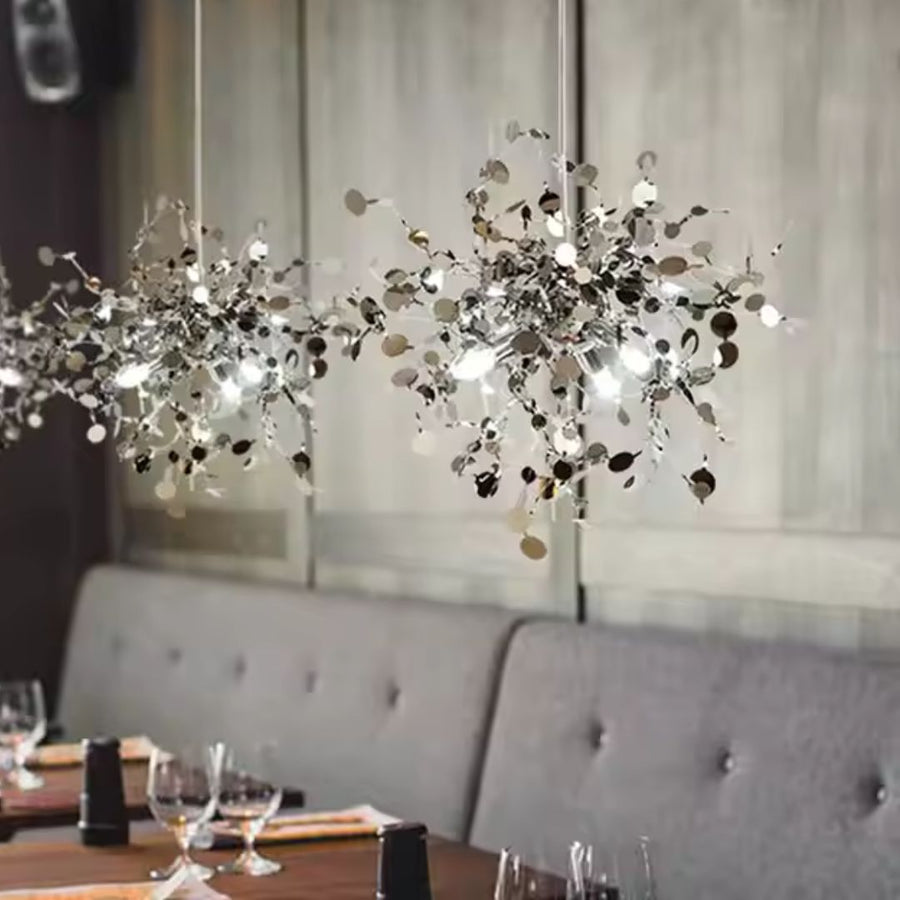 Lustre moderne, CAPRICIO Allegro, 2xE14, diamètre 40 cm, chrome brillant, hauteur réglable