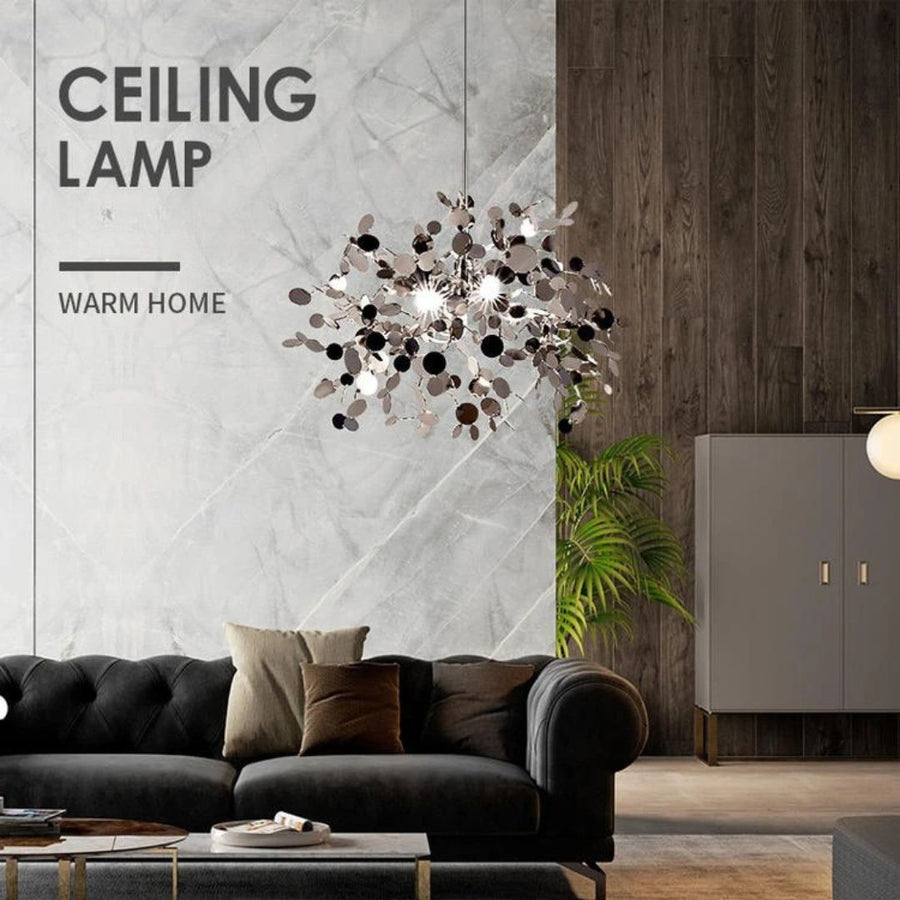 Lustre moderne, CAPRICIO Allegro, 2xE14, diamètre 40 cm, chrome brillant, hauteur réglable