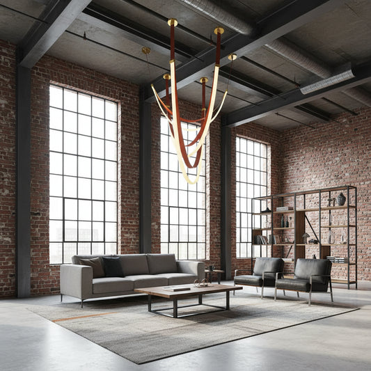 Lustre moderne, LED, ARIA Largo, 34W, Lumière chaude, Marron