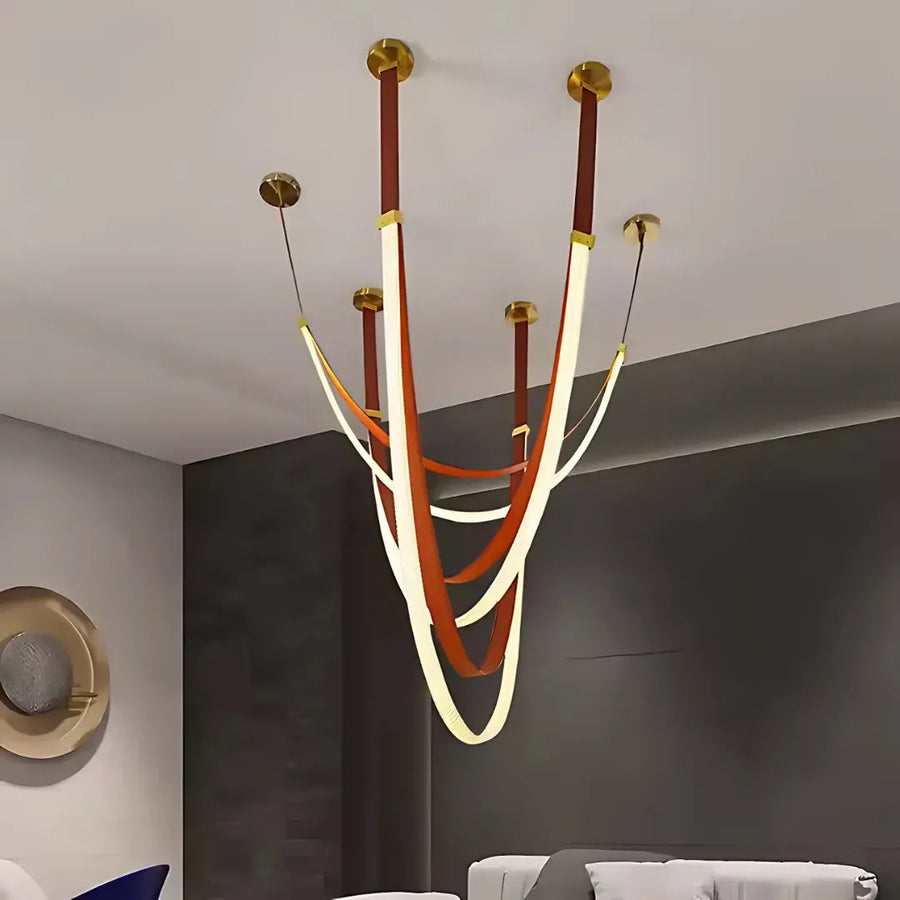 Lustre moderne, LED, ARIA Largo, 34W, Lumière chaude, Marron