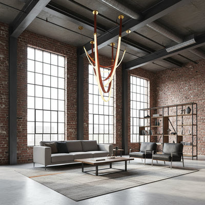 Lustre moderne, LED, ARIA Largo, 34W, Lumière chaude, Marron
