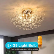 Lustre en cristal RONDO Vivace, 5x G9, diamètre 40cm, or brillant