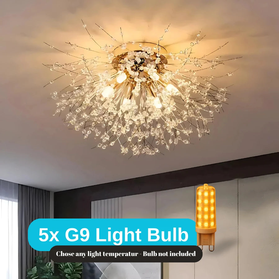 Lustre en cristal RONDO Vivace, 5x G9, diamètre 40cm, or brillant