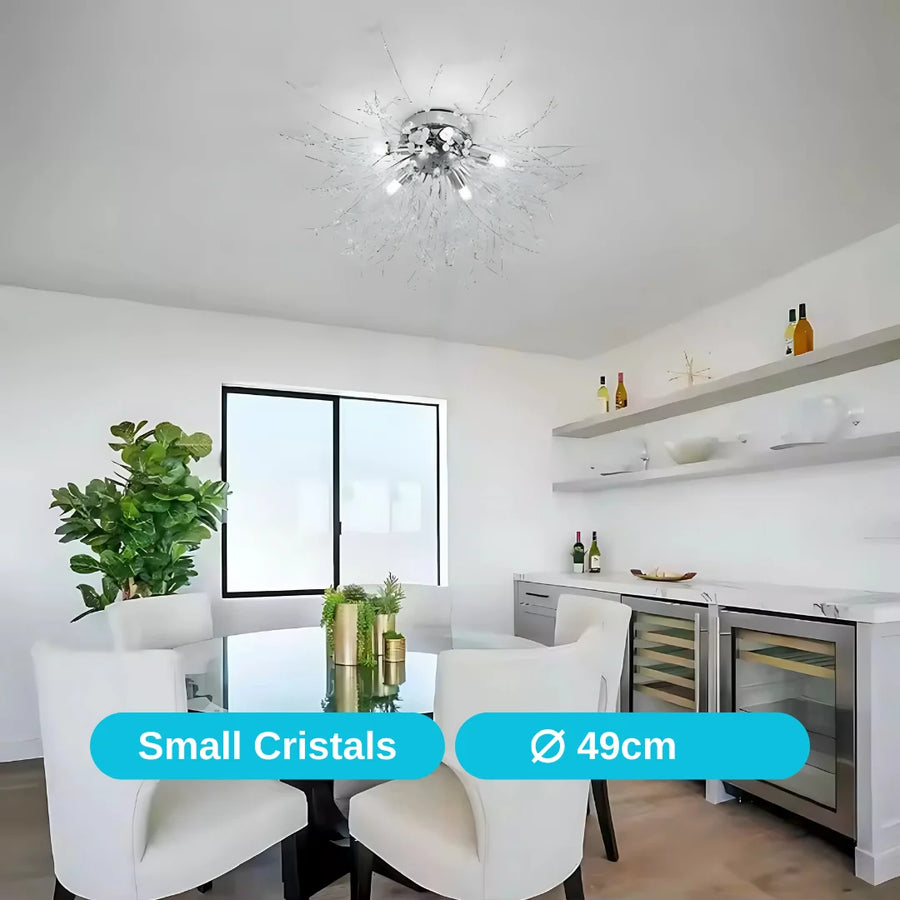 Lustre en cristal RONDO Vivace, 6x G9, diamètre 49cm, argent brillant