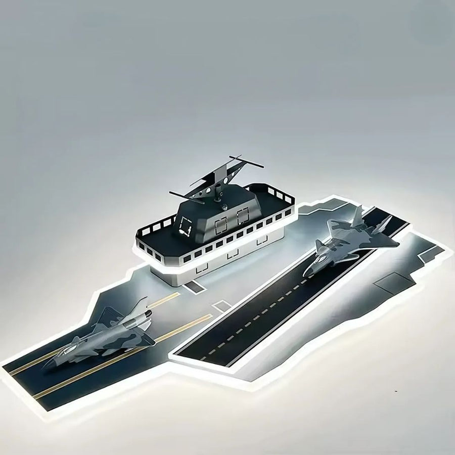 Lustre LED PORTAVION pour enfant, 128W, Lumière Froid/Chaud/Neutre, Gris Aéronautique