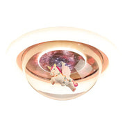 Lustre LED UNICORN, 104W, 50cm, Lumière Froide/Chaude/Neutre, Rose