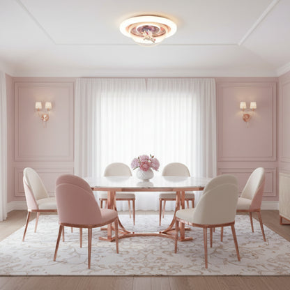 Lustre LED UNICORN, 104W, 50cm, Lumière Froide/Chaude/Neutre, Rose