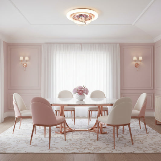 Lustre LED UNICORN, 104W, 50cm, Lumière Froide/Chaude/Neutre, Rose