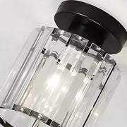 Lustre géorgien classique, 1x E27, abat-jour en verre, noir, métal et verre