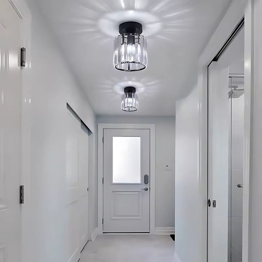 Lustre géorgien classique, 1x E27, abat-jour en verre, noir, métal et verre